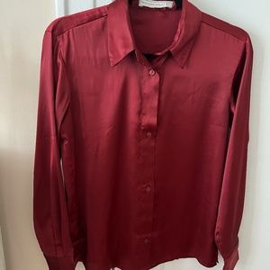 Abercrombie Satin Red Button Up